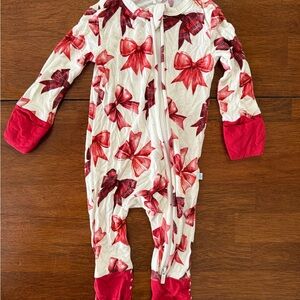 POSh peanut Red Bow Kids One Piece pajamas perfect for Valentine’s Day!